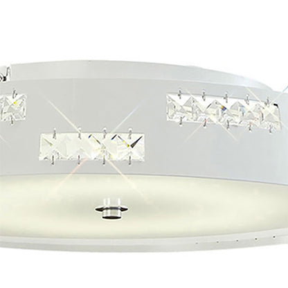 Diyas Phoenix 40cm Flush  18W LED 4000K White/Crystal Crystal Ceiling Light Fitting