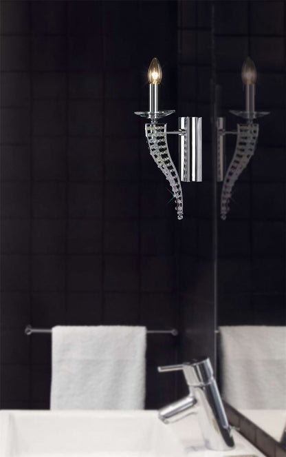Diyas Santo Wall Light 1 Light E14 Polished Chrome/Crystal