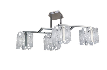 Mantra M1257 Tokio Rectangular Telescopic Semi Flush Convertible 4 Light G9 Line, Gloss White/Polished Chrome