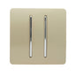 Trendi 2 Gang 3 Way Intermediate Artistic Modern Glossy 10 Amp Rocker Light Switch Gold