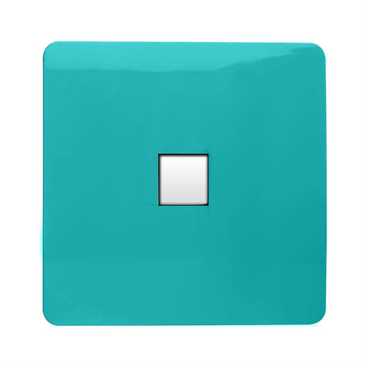 Trendi Switch 1 Gang RJ45 Cat 6 Modern Designer PC Ethernet Socket in Bright Teal