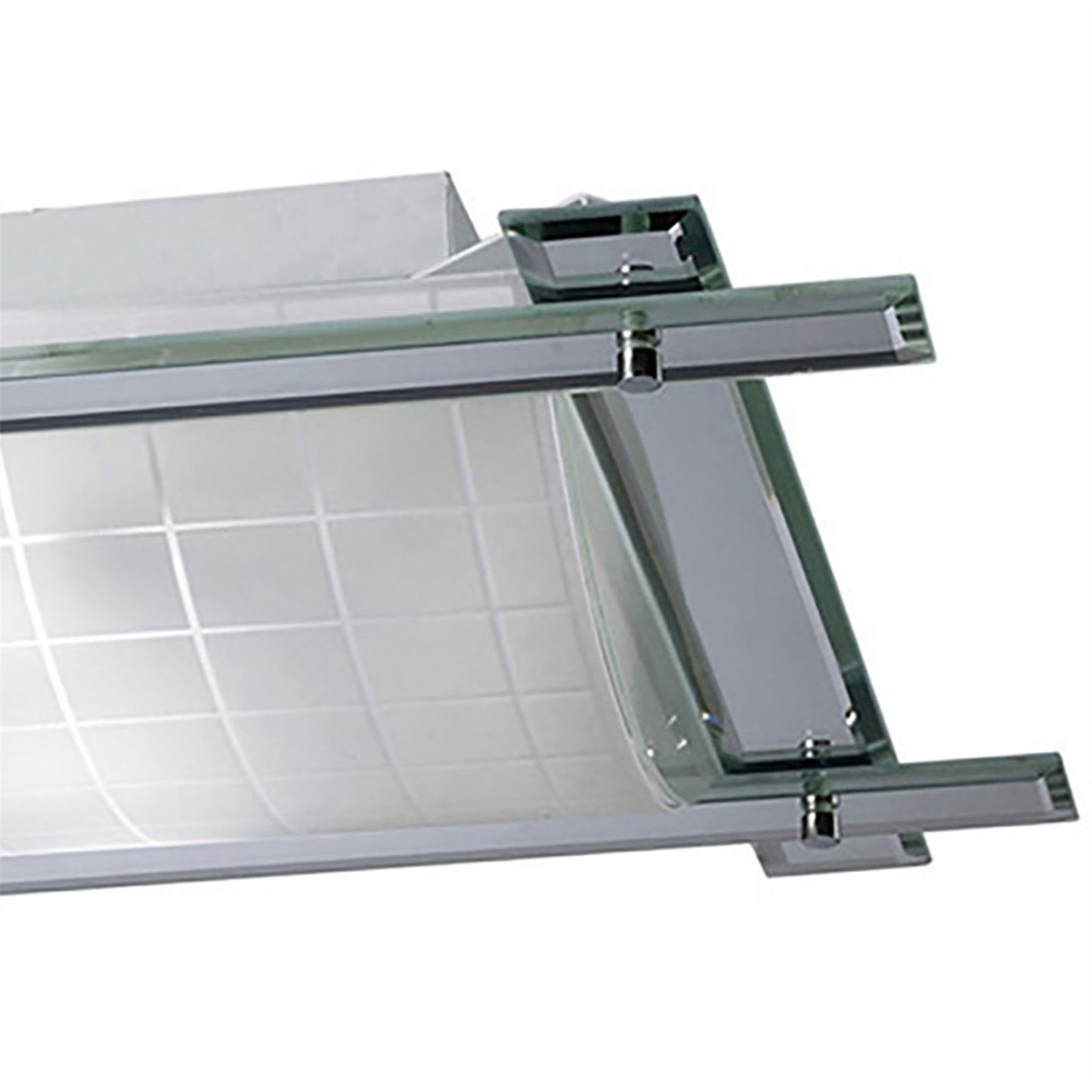 Diyas Leo Square Flush  3 Light E27 Polished Chrome/Mirror Ceiling Light Fitting