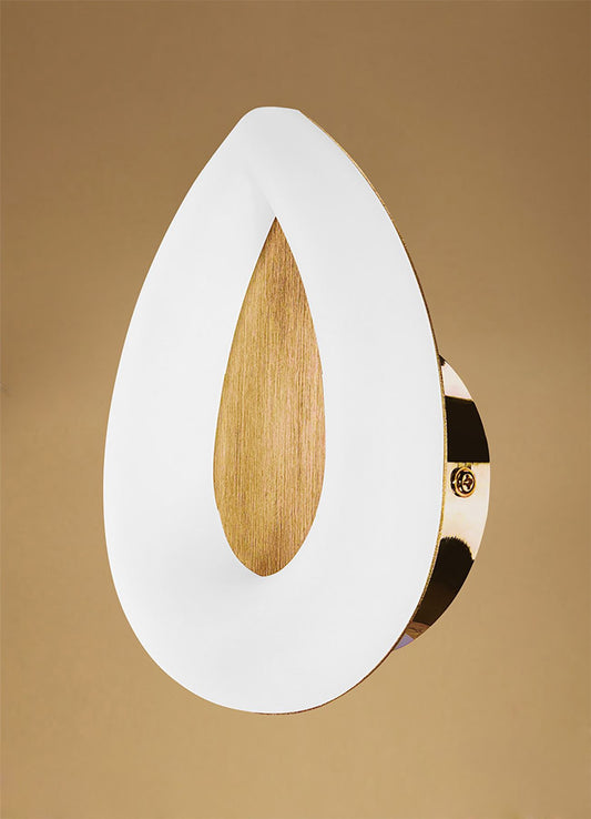 Mantra Fusion Juno Wall Light 5W LED 3000K, 450lm, Satin Gold/Frosted Acrylic/Gold, 3yrs Warranty