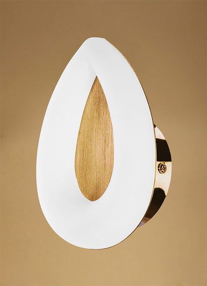 Mantra Fusion Juno Wall Light 5W LED 3000K, 450lm, Satin Gold/Frosted Acrylic/Gold, 3yrs Warranty