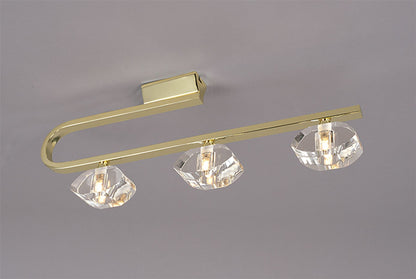 Mantra Alfa Linear Bar 3 Light G9, Polished Brass