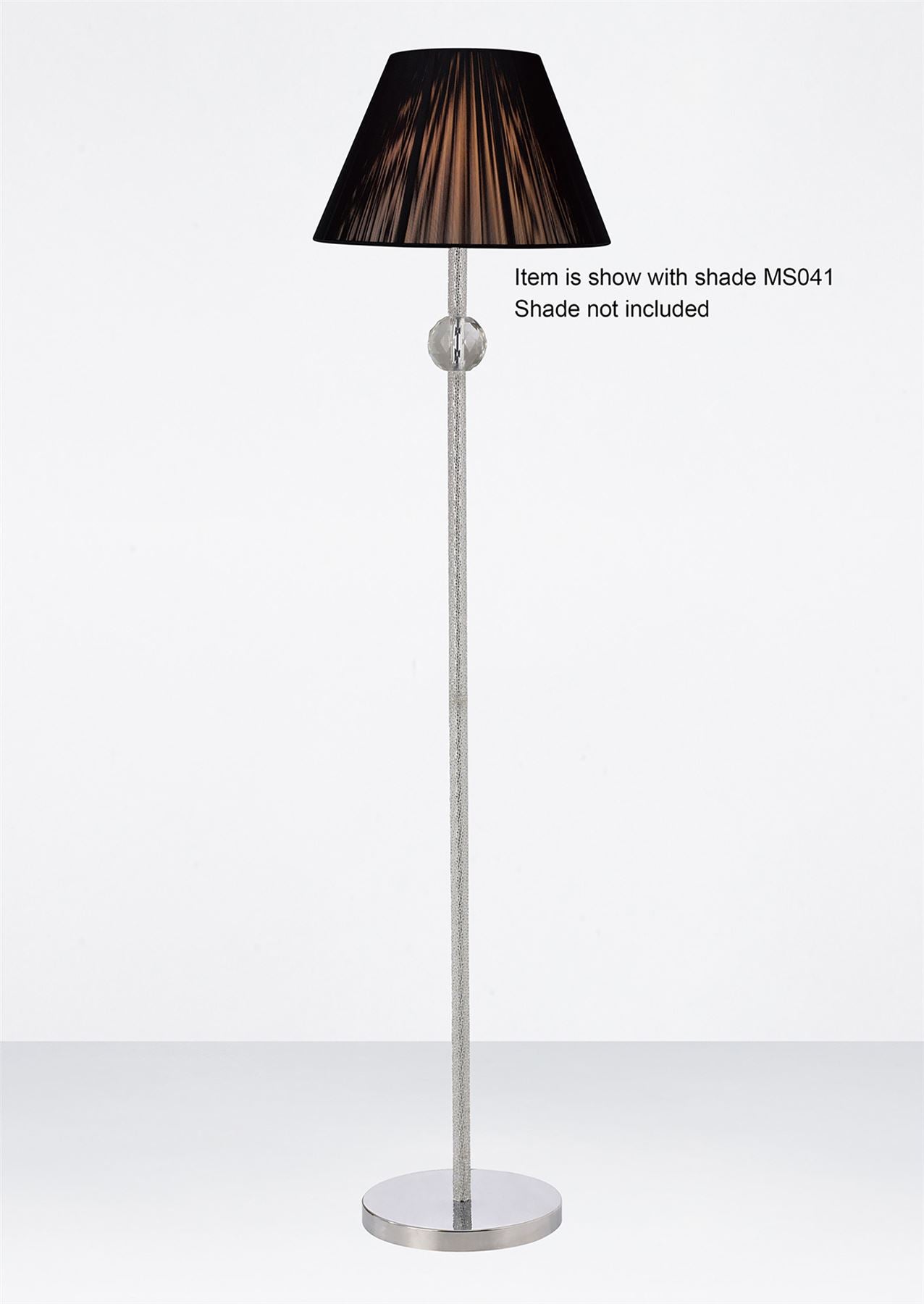 Diyas Elena Floor Lamp WITHOUT SHADE 1 Light E27 Polished Chrome/Crystal