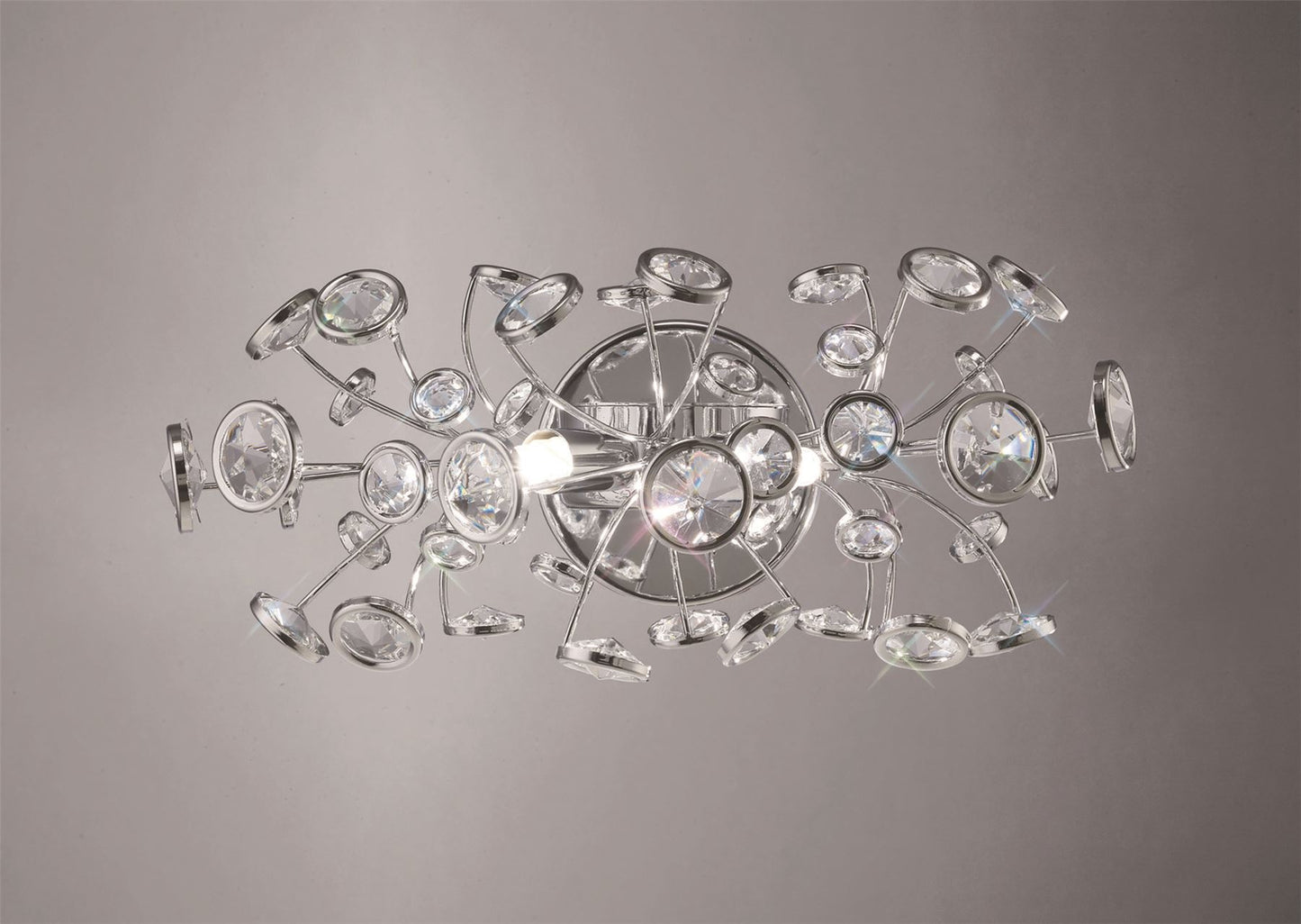 Diyas Savanna Wall Light Switched 2 Light G9 Polished Chrome/Crystal
