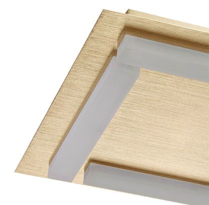 Mantra Fusion Verona Square Ceiling 4 Light 20W LED 3000K, 1800lm, Satin Gold/Frosted Acrylic, 3yrs Warranty