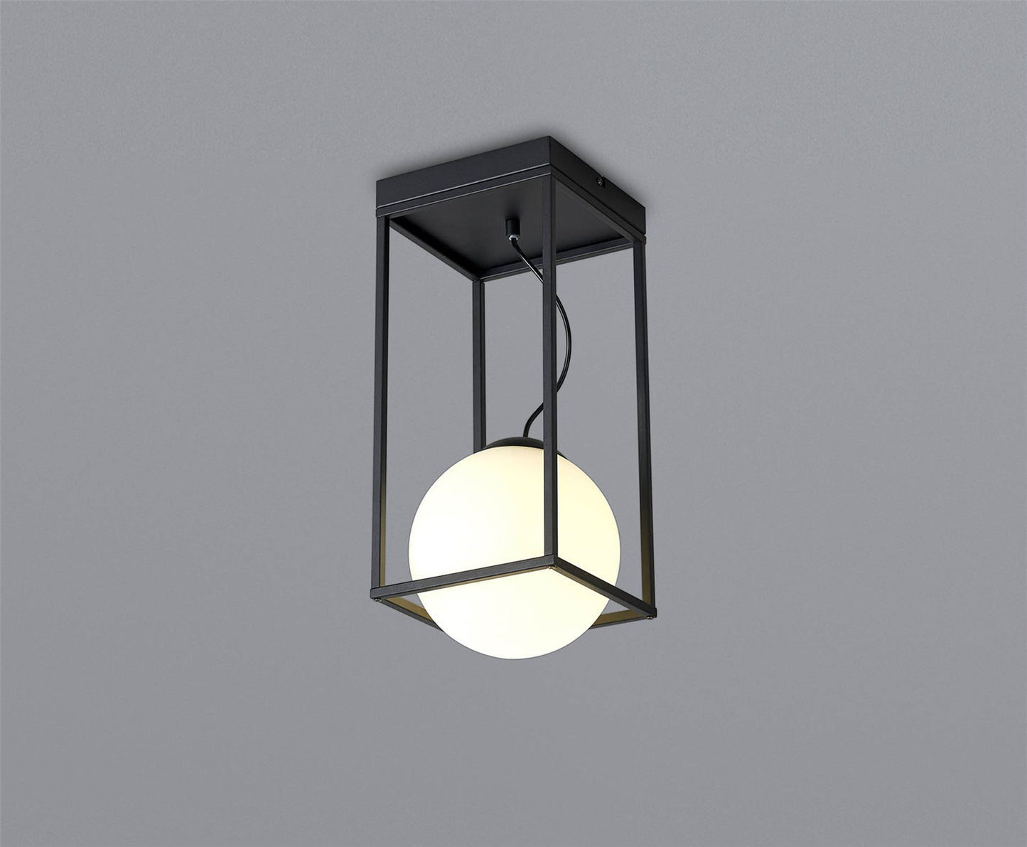 Mantra Desigual Small Tall Semi Flush, 1 Light E27, Matt Black