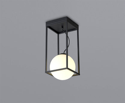 Mantra Desigual Small Tall Semi Flush, 1 Light E27, Matt Black
