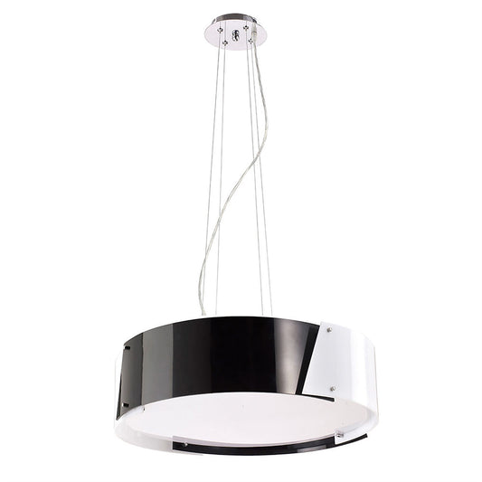 Diyas Dakota 57cm  Small 4 Light E27 Polished Chrome/Black & White Acrylic Ceiling Pendant Light Fitting