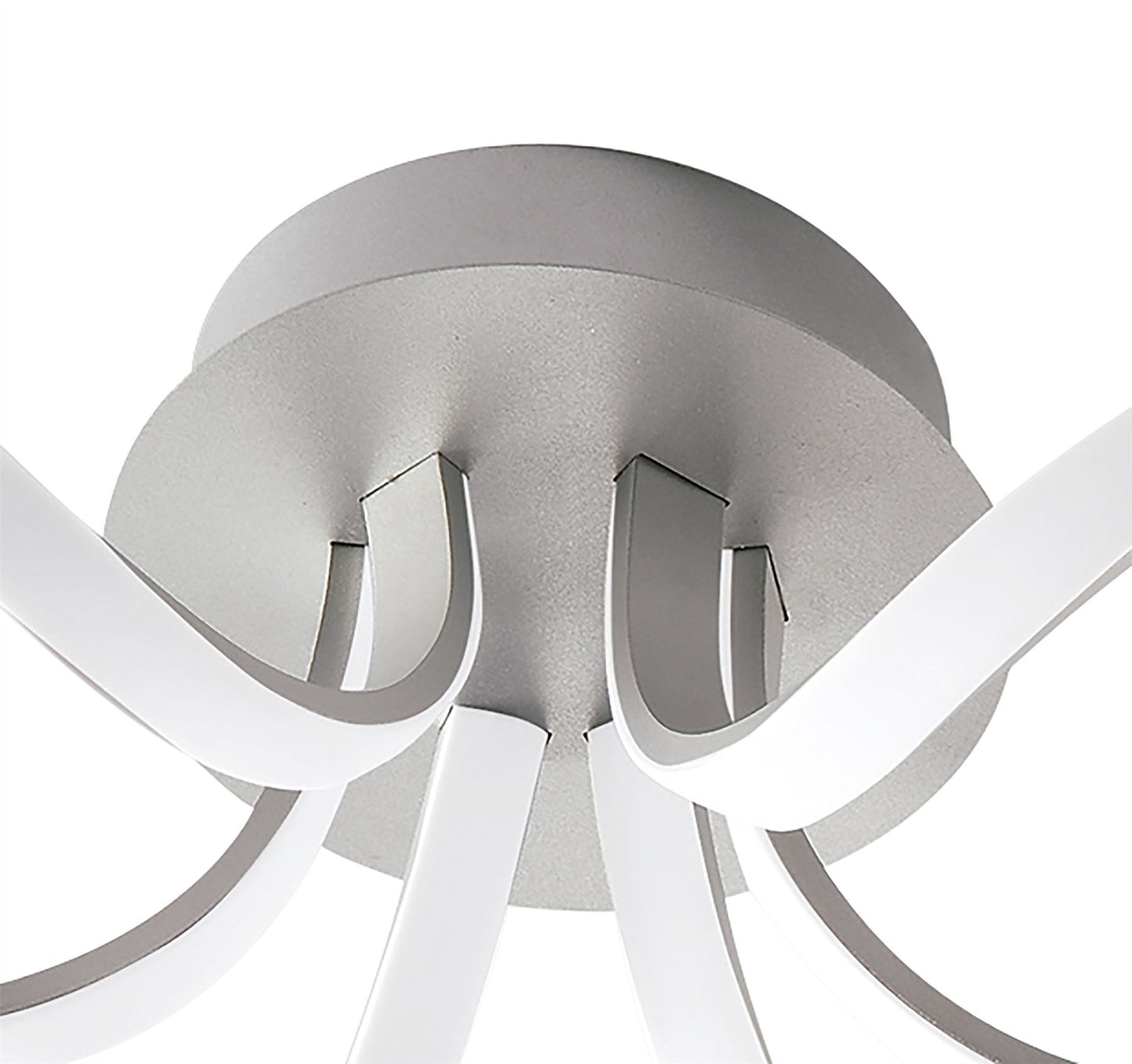 Mantra M4994 Knot Dimmable Ceiling 48cm Round 36W LED 3 Looped Arms 3000K, Silver/Frosted Acrylic - M4994 Ceiling