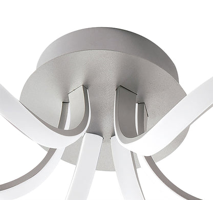 Mantra M4994 Knot Dimmable Ceiling 48cm Round 36W LED 3 Looped Arms 3000K, Silver/Frosted Acrylic - M4994 Ceiling