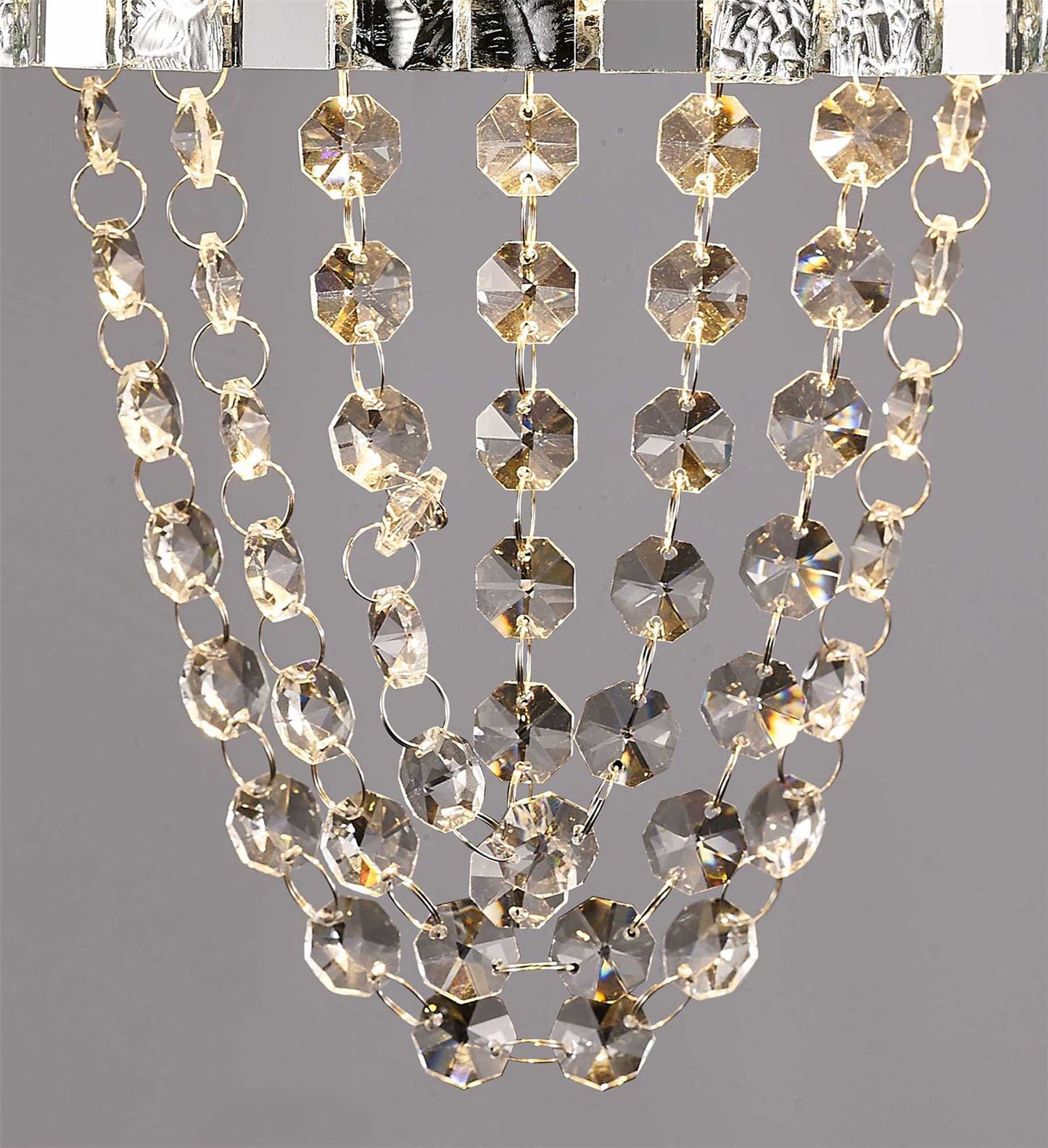 Diyas Camden Wall Light 2 Light G9 Polished Chrome/Mosaic Glass/Crystal