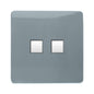 Trendi Artistic Modern Glossy Tactile Telephone Socket + Cat 5e&Cat 6 RJ45 PC Socket Cool Grey