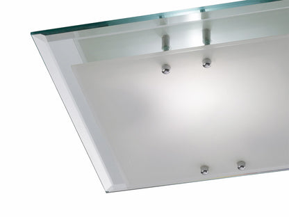 Deco Mira Ceiling Light, 350mm Square, 2 Light E27 Polished Chrome