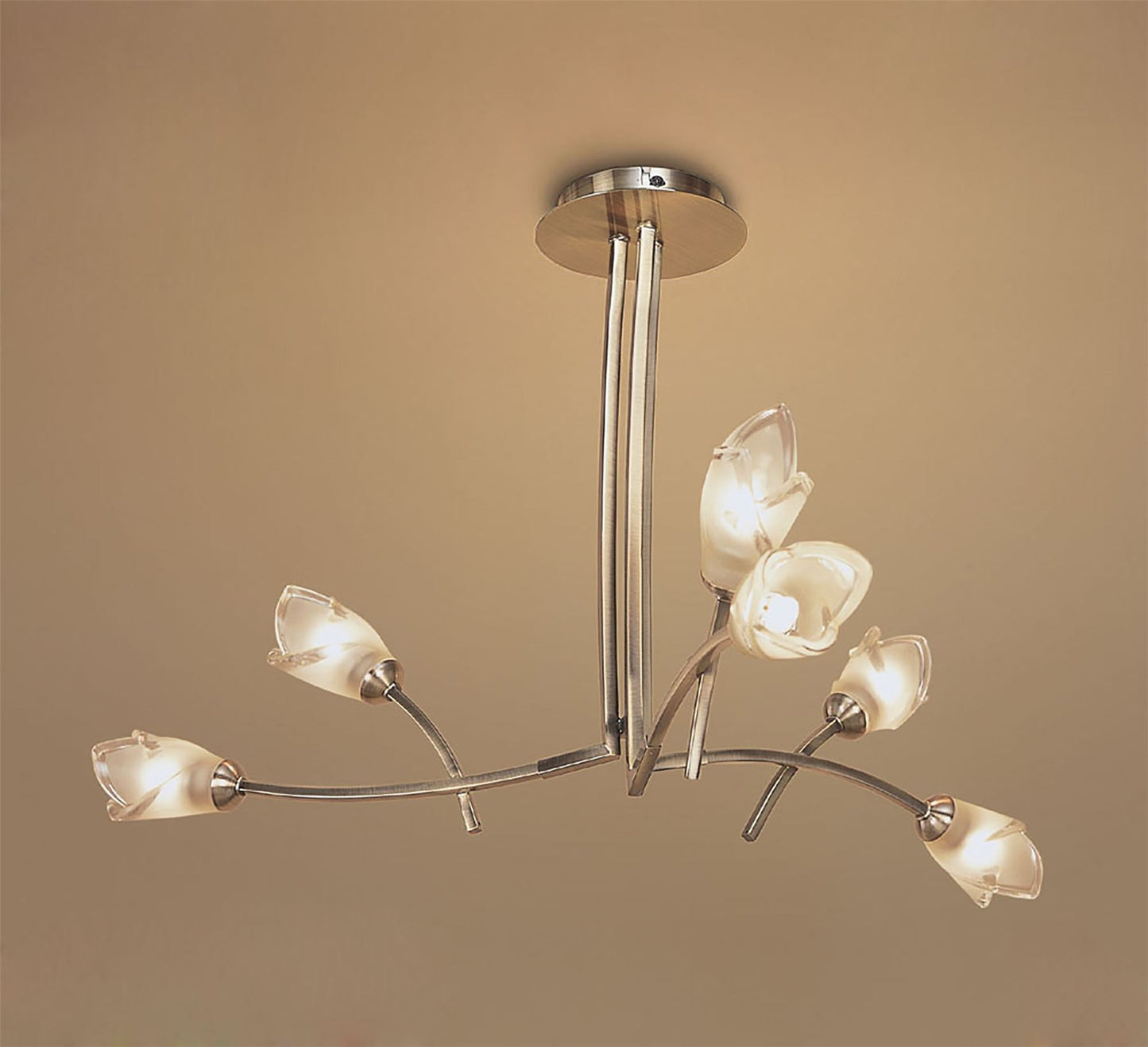Mantra Pietra 70cm Pendant 3 Arm 6 Light G9, Antique Brass