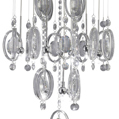Diyas Solana 40cm  9 Light G4 Polished Chrome/Crystal, NOT LED/CFL Compatible Ceiling Pendant Light Fitting