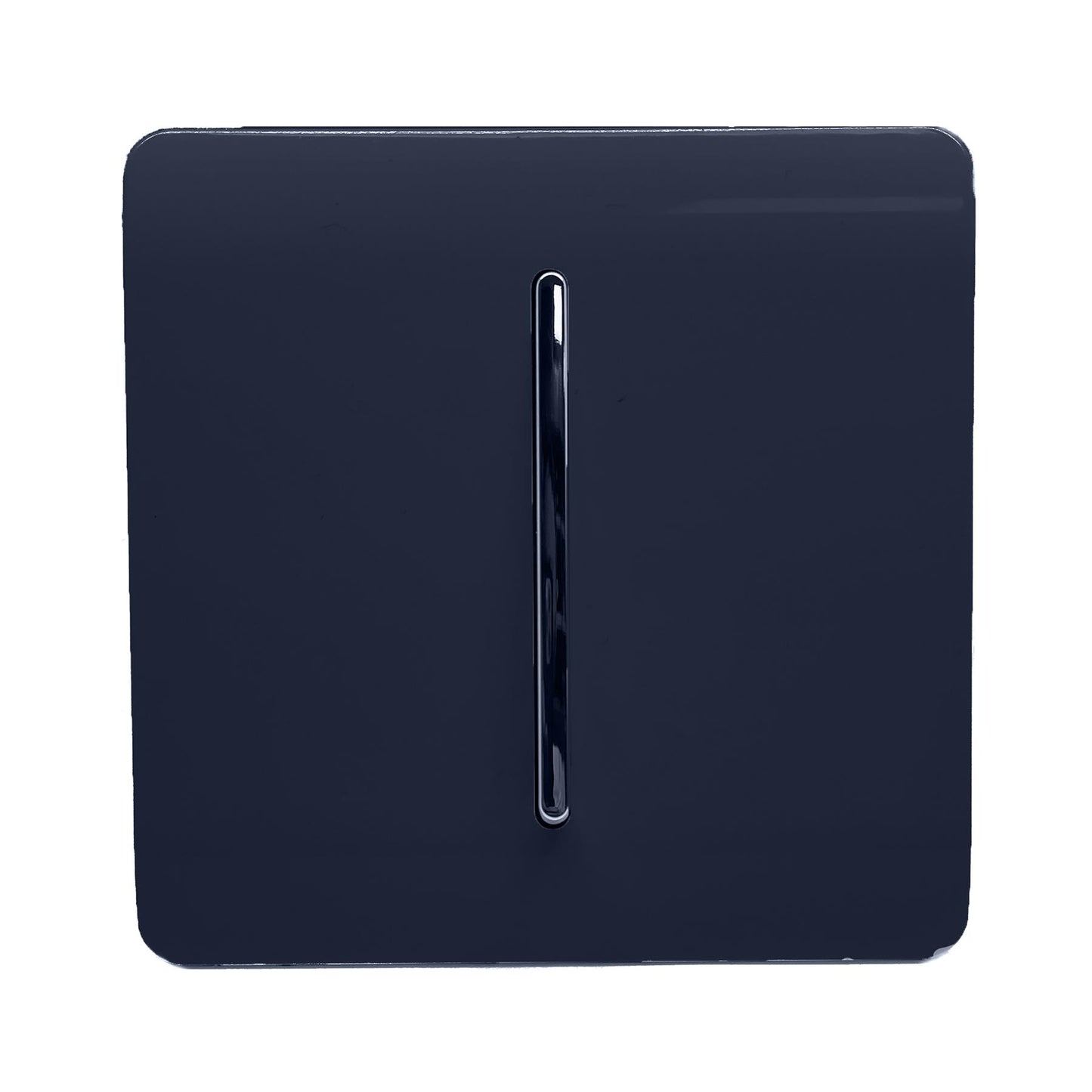 Trendi 1 Gang 2 Way 240V Screwless Artistic Modern Glossy 10 Amp Chrome Rocker Electrical Wall Light Switch in Navy Blue (5 pack)