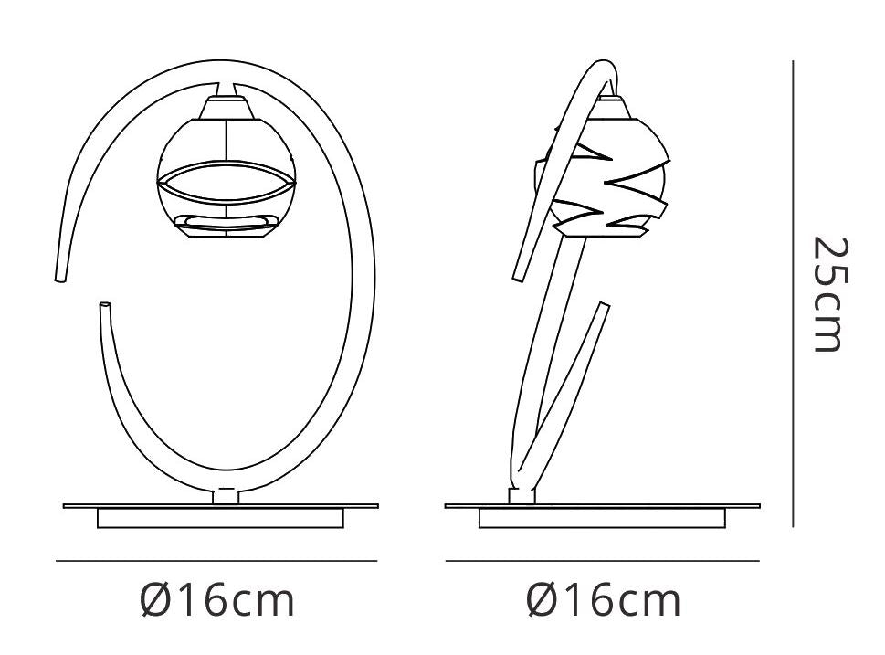 Mantra M1807 Loop Table Lamp 1 Light G9 ECO, Polished Chrome