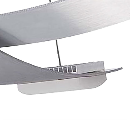 Mantra Fusion Thea Square Pendant 4 Light 28W LED 3000K, 2520lm, Satin Aluminium/Frosted Acrylic, 3yrs Warranty
