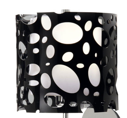 Mantra Lupin Wall Light 1 Light E27, Gloss Black/White Acrylic/Polished Chrome, CFL Lamps INCLUDED