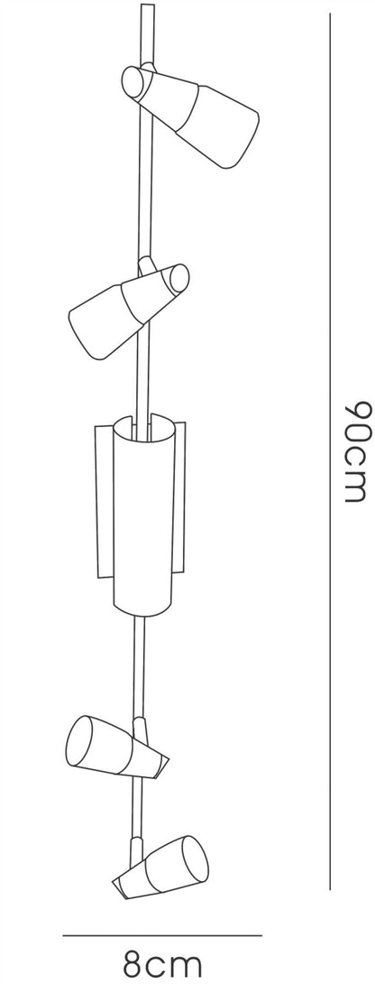Diyas Anna On Linear Bar 6 Light G9 Satin Chrome/Opal & Frosted Glass