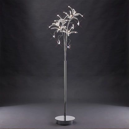 Diyas Kenzo Floor Lamp 6 Light G4 Polished Chrome/Crystal, NOT LED/CFL Compatible