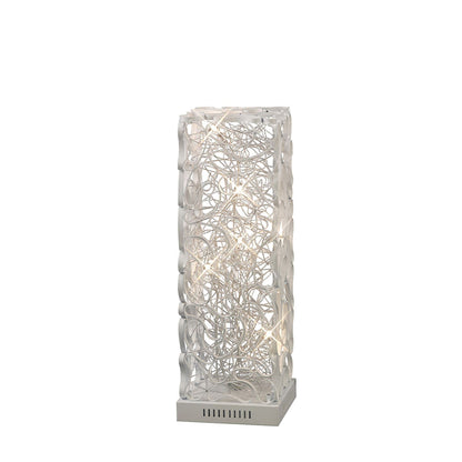 Diyas Home Essen Aluminium (DH) Essen Table Lamp 6 Light G4 White/Silver, NOT LED/CFL Compatible