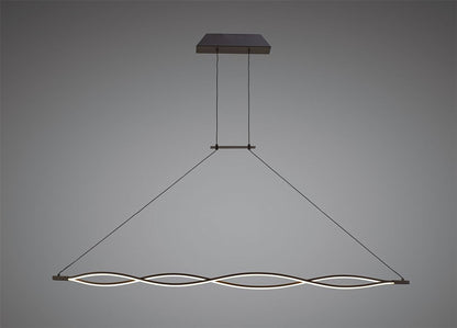 Mantra Sahara XL M5801 Sahara BR XL Linear Pendant 42W LED 2800K, 3400lm, Frosted Acrylic, Brown Oxide, 3yrs Warranty