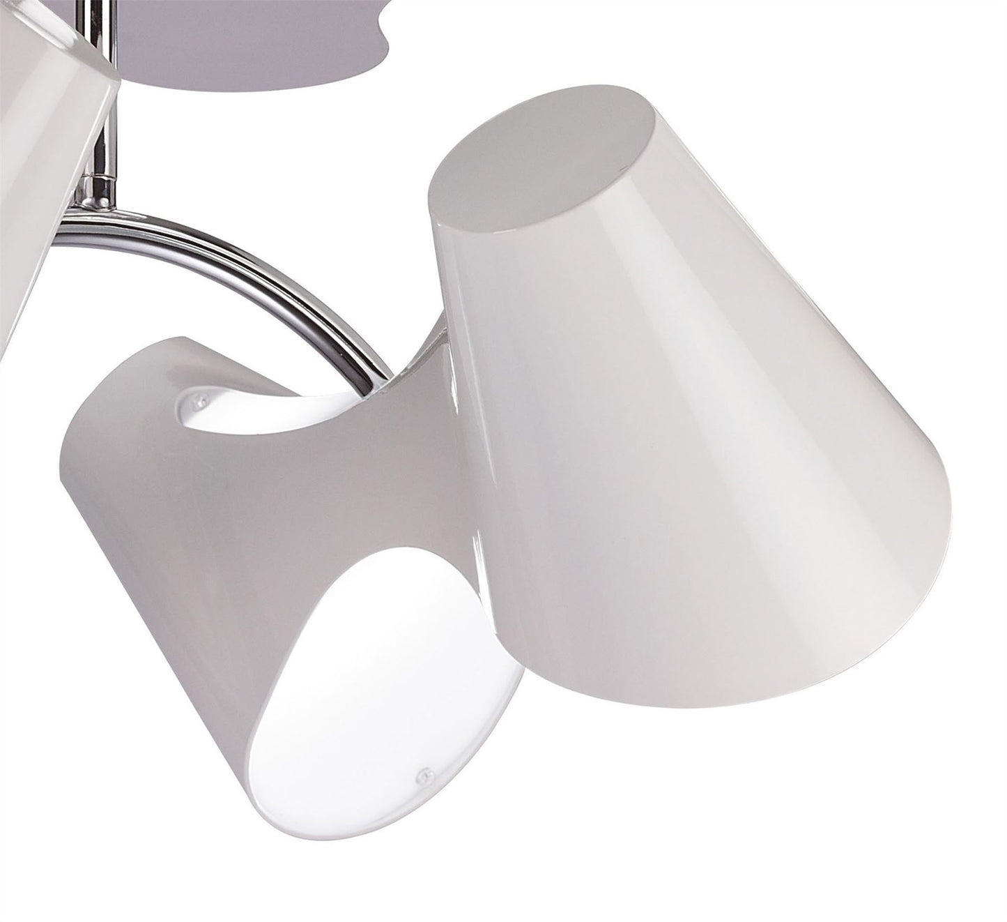 Mantra M1545 Ora Ceiling 2 Arm 4 Light E27, Gloss White/White Acrylic/Polished Chrome