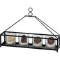 Diyas Home (DH) Athena 5 Candle Holder Medium Black/Clear Glass Art