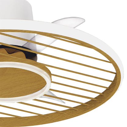 Soho 66cm 45W LED Dimmable Ceiling Light With Built-In 30W DC Fan, 2700-5000K Remote & APP Control, 3150lm, White/Wood, 5yrs Warranty