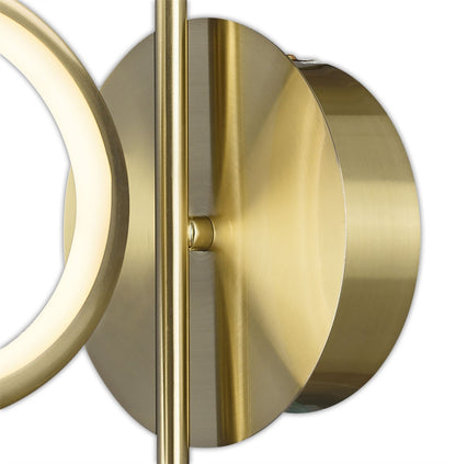 Mantra Olimpia Wall Light, 8W LED, 3000K, 600lm, IP20, Satin Gold, 3yrs Warranty