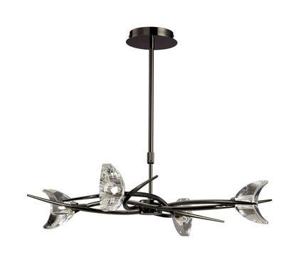 Mantra Eclipse 65cm Telescopic Convertible To Semi Flush 4 Light G9, Black Chrome