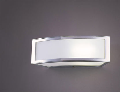 Mantra Duna GU10 Wall Light 1 Light L1/SGU10, Polished Chrome/White Acrylic, CFL Lamps INCLUDED