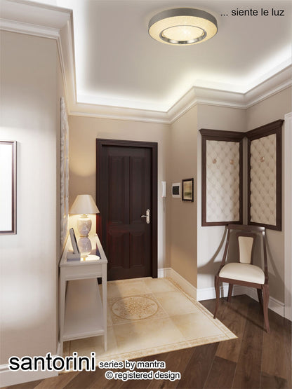 Mantra Fusion Santorini 52cm Ceiling 36W LED with Remote Control 3000K-6000K, 2400lm, Polished Chrome/Silver, 3yrs Warranty Ceiling