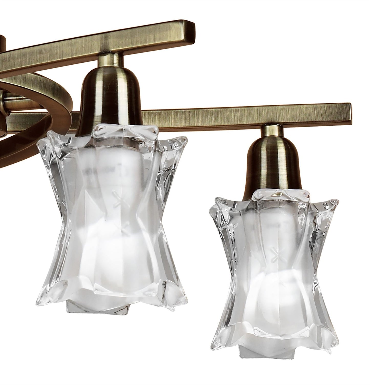 Mantra Alaska GU10 49cm Pendant Convertible To Semi Flush 4 Light L1/SGU10, Antique Brass, CFL Lamps INCLUDED