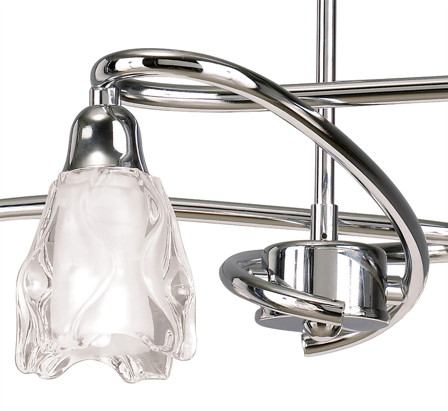 Mantra Amel 51cm Telescopic Convertible To Semi Flush 4 Light L1/SGU10, Polished Chrome, CFL Lamps INCLUDED