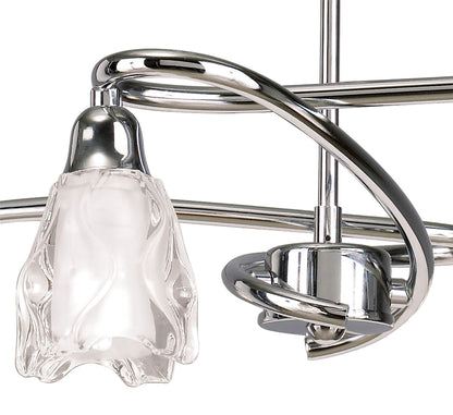 Mantra Amel 51cm Telescopic Convertible To Semi Flush 4 Light L1/SGU10, Polished Chrome, CFL Lamps INCLUDED