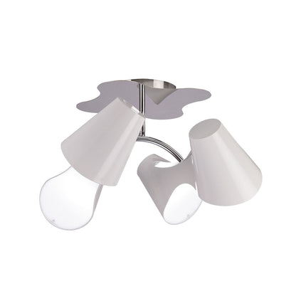 Mantra M1545 Ora Ceiling 2 Arm 4 Light E27, Gloss White/White Acrylic/Polished Chrome
