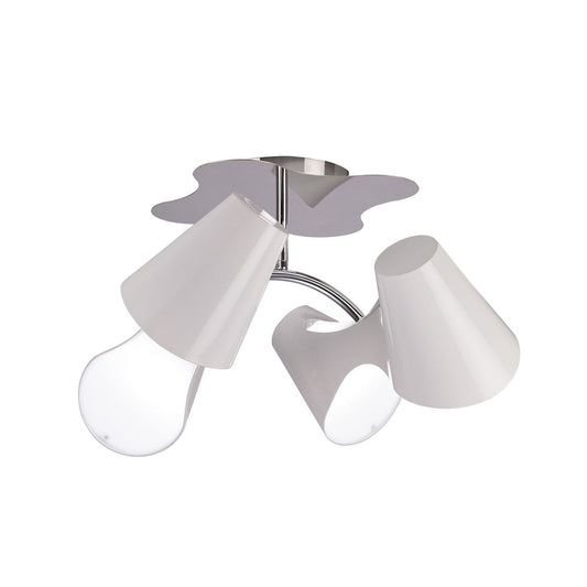 Mantra M1545 Ora Ceiling 2 Arm 4 Light E27, Gloss White/White Acrylic/Polished Chrome