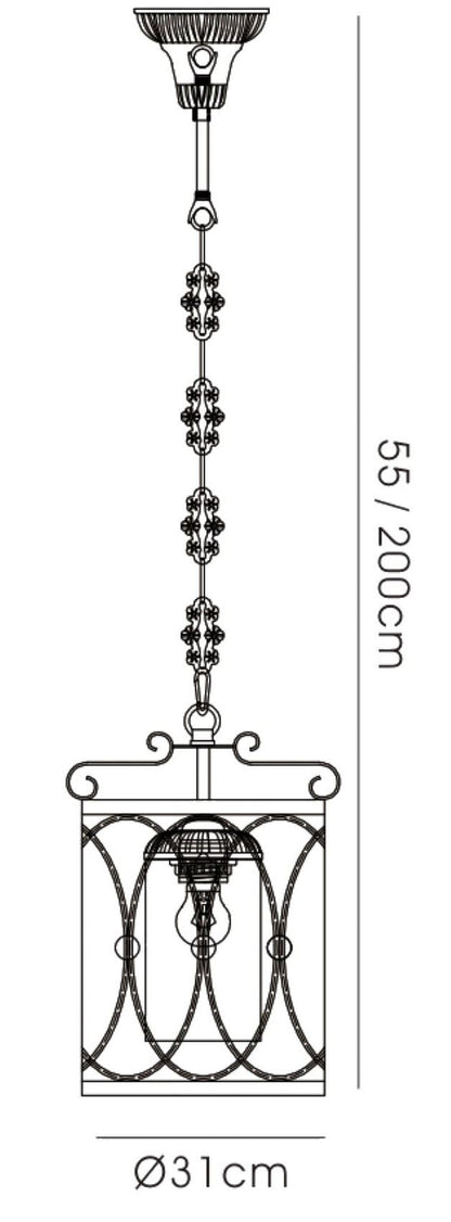 Diyas Malcolm 31cm Single  1 Light E27 Black/Gold with Clear Glass Ceiling Pendant Light Fitting
