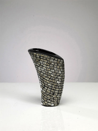 Diyas Home (DH) Celeste Mosaic Vase Small Polished Chrome Mosaic