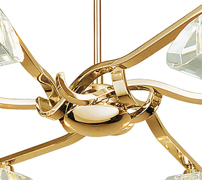 Mantra Alfa 63cm Telescopic Convertible To Semi Flush 6 Light G9, French Gold