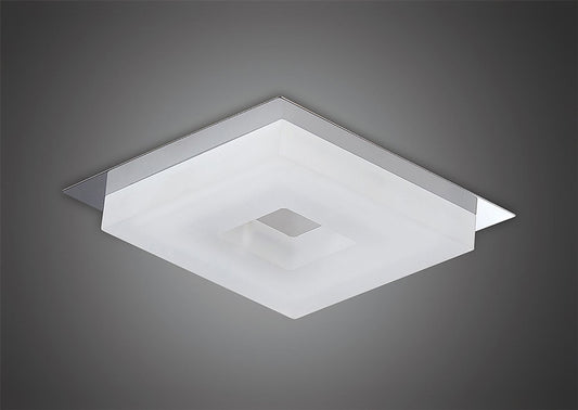 Mantra Fusion Marcel Recessed Down Light 6W LED Square 3000K IP44, 550lm, Polished Chrome/Frosted Acrylic, Cut Out: 70mm, Driver Included, 3yrs Warranty