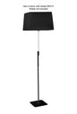 Mantra Habana Floor Lamp Telescopic 1 Light WITHOUT SHADE E27 Black/Polished Chrome