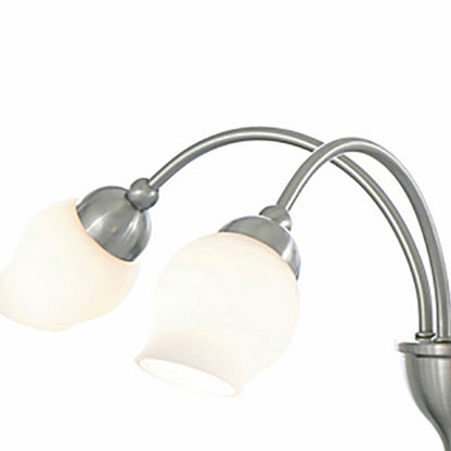 Diyas Rimini 51cm  4 Light G9 Satin Chrome/Opal Glass Ceiling Pendant Light Fitting