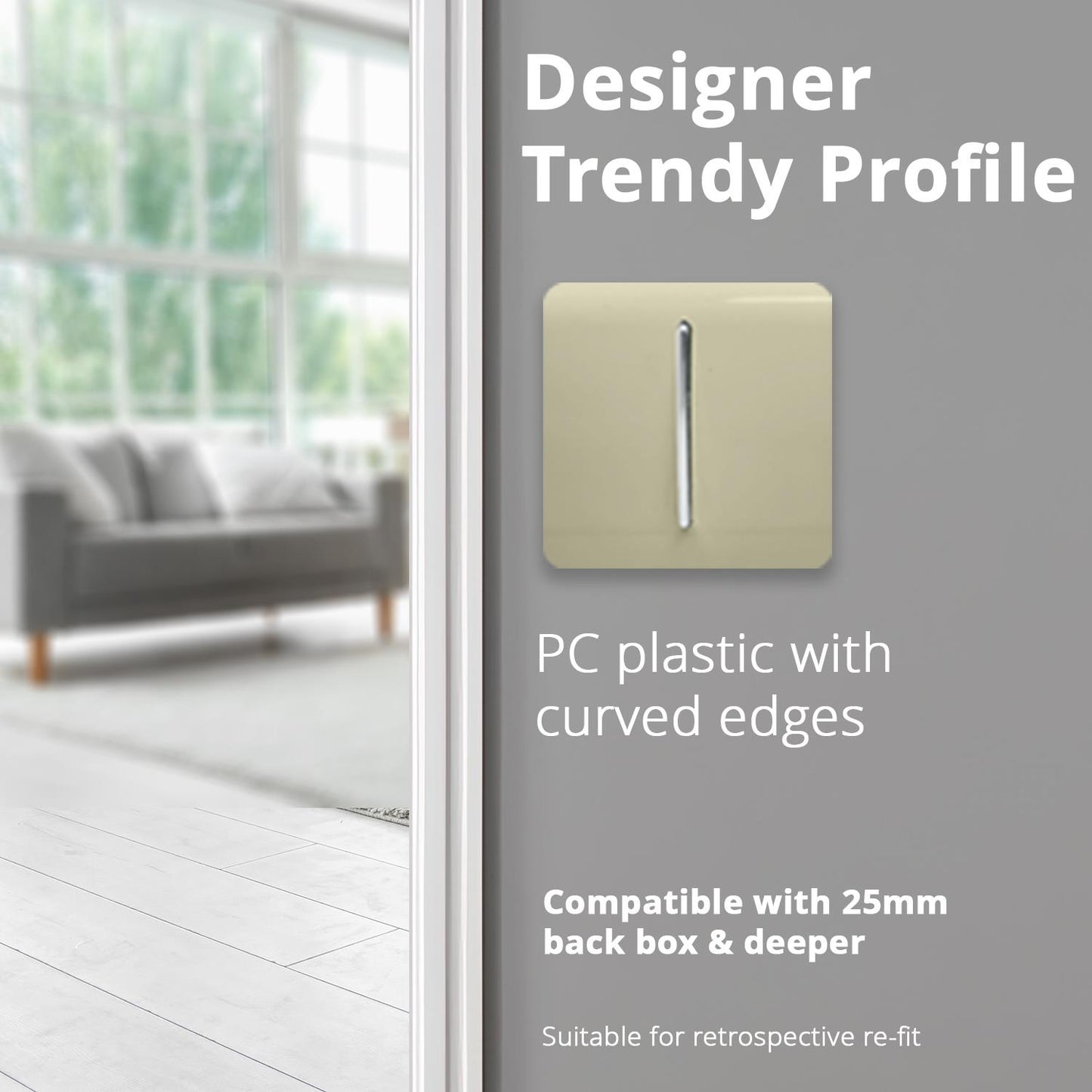 Trendi 1 Gang 2 Way Artistic Modern 10 Amp Rocker Light Switch Gold ART-SS2GO