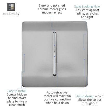 Trendi Artistic Modern Glossy Tactile Auto Retractive Door Bell Switch Stainless Steel